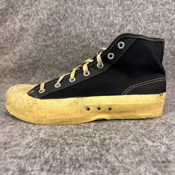 ✅VTG Jets Ball Band Arch-Gard Black Canvas Basketball Shoes Display Only - Picture 1 of 12